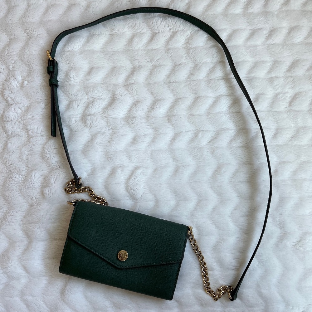 Michael Kors Olive Green Gold Wallet on Chain Bag